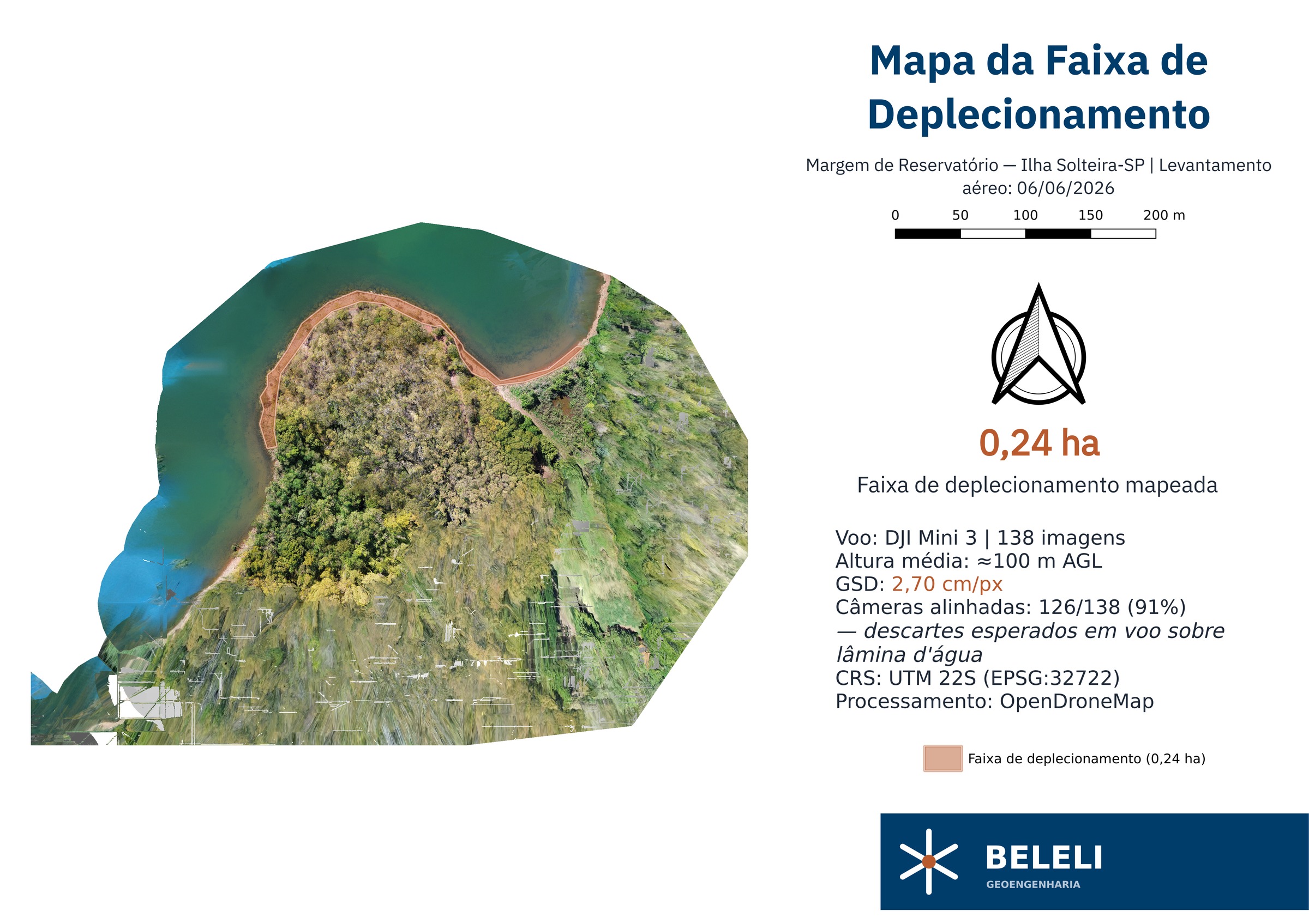 Mapa da faixa de deplecionamento